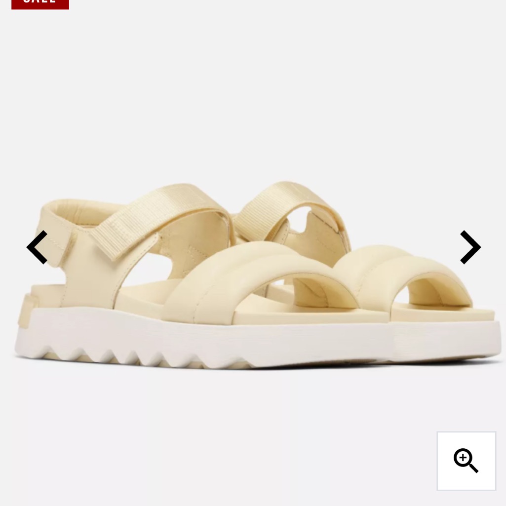 Euc Sorel Viibe Women’s Flat Sandal. Size 10. Sand/White.